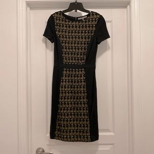 Black and green lace detail dress